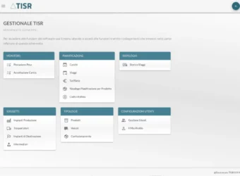 gestionale tisr viaggi, trasportatori, menu principale